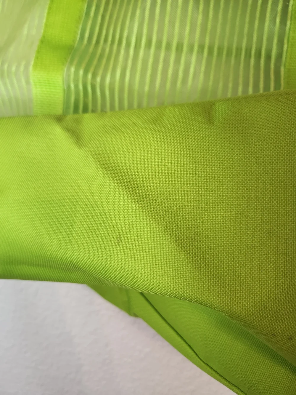 Xhilaration Neon Lime Transparent Tote Bag Striped Detail green Mesh Shopping